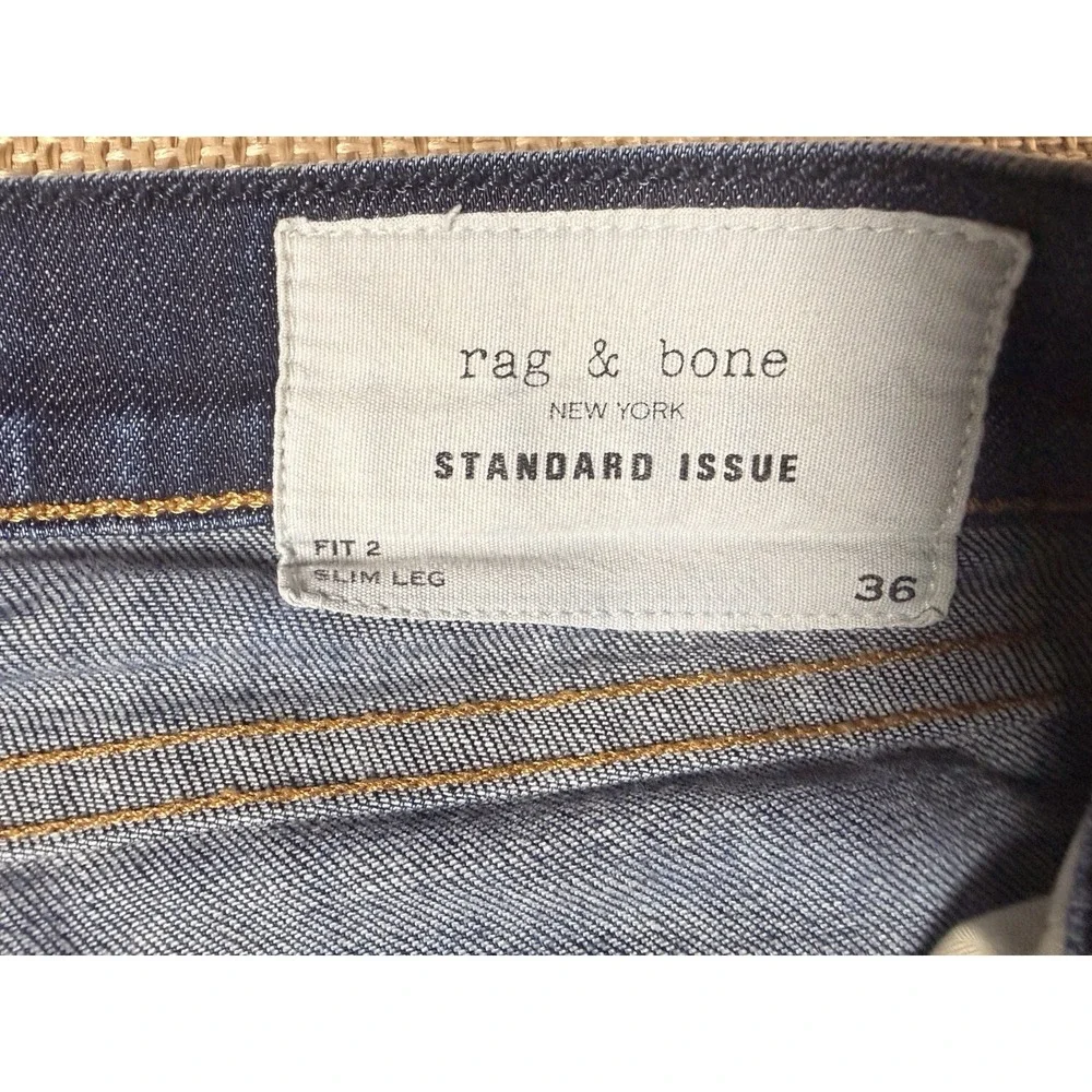 Rag & Bone Jeans Mens 36 Fit 2 Slim Leg Standard Issue Dark Vintage Denim
